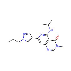 CCCn1cc(-c2cc3ncn(C)c(=O)c3c(NC(C)C)n2)cn1 ZINC000115626238