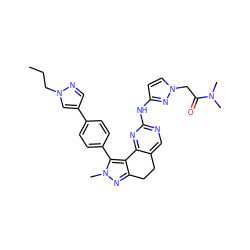 CCCn1cc(-c2ccc(-c3c4c(nn3C)CCc3cnc(Nc5ccn(CC(=O)N(C)C)n5)nc3-4)cc2)cn1 ZINC000224951791