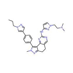 CCCn1cc(-c2ccc(-c3c4c(nn3C)CCc3cnc(Nc5ccn(CCN(C)C)n5)nc3-4)cc2)cn1 ZINC000224949635