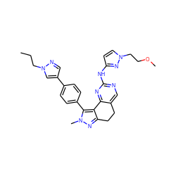 CCCn1cc(-c2ccc(-c3c4c(nn3C)CCc3cnc(Nc5ccn(CCOC)n5)nc3-4)cc2)cn1 ZINC000224951852