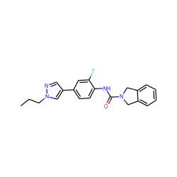 CCCn1cc(-c2ccc(NC(=O)N3Cc4ccccc4C3)c(F)c2)cn1 ZINC000165999483