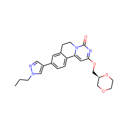 CCCn1cc(-c2ccc3c(c2)CCn2c-3cc(OC[C@@H]3COCCO3)nc2=O)cn1 ZINC000143061255