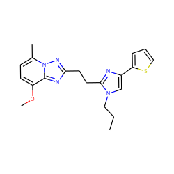 CCCn1cc(-c2cccs2)nc1CCc1nc2c(OC)ccc(C)n2n1 ZINC000117853511