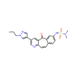 CCCn1cc(-c2cnc3ccc4ccc(NS(=O)(=O)N(C)C)cc4c(=O)c3c2)cn1 ZINC000072109311