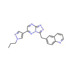 CCCn1cc(-c2cnc3nnc(Cc4ccc5ncccc5c4)n3n2)cn1 ZINC000200622701