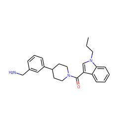 CCCn1cc(C(=O)N2CCC(c3cccc(CN)c3)CC2)c2ccccc21 ZINC000028469311