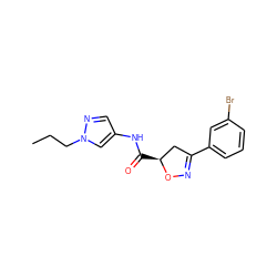 CCCn1cc(NC(=O)[C@H]2CC(c3cccc(Br)c3)=NO2)cn1 ZINC000001126326