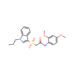 CCCn1cc(S(=O)(=O)CC(=O)Nc2ccc(OC)cc2OC)c2ccccc21 ZINC000002722226