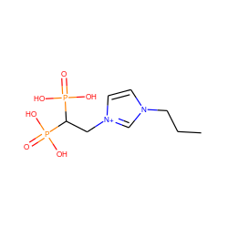 CCCn1cc[n+](CC(P(=O)(O)O)P(=O)(O)O)c1 ZINC000095589450