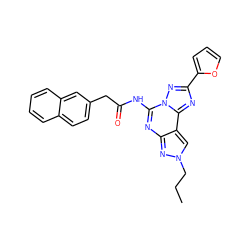 CCCn1cc2c(nc(NC(=O)Cc3ccc4ccccc4c3)n3nc(-c4ccco4)nc23)n1 ZINC000045300638