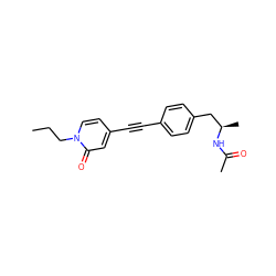 CCCn1ccc(C#Cc2ccc(C[C@@H](C)NC(C)=O)cc2)cc1=O ZINC000113409622