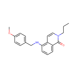 CCCn1ccc2c(NCc3ccc(OC)cc3)cccc2c1=O ZINC000169329907