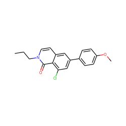 CCCn1ccc2cc(-c3ccc(OC)cc3)cc(Cl)c2c1=O ZINC000066074071