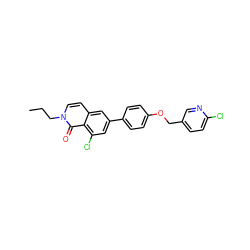 CCCn1ccc2cc(-c3ccc(OCc4ccc(Cl)nc4)cc3)cc(Cl)c2c1=O ZINC000066074238