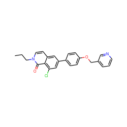 CCCn1ccc2cc(-c3ccc(OCc4cccnc4)cc3)cc(Cl)c2c1=O ZINC000066074237