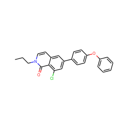 CCCn1ccc2cc(-c3ccc(Oc4ccccc4)cc3)cc(Cl)c2c1=O ZINC000066098473