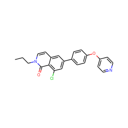 CCCn1ccc2cc(-c3ccc(Oc4ccncc4)cc3)cc(Cl)c2c1=O ZINC000066074236