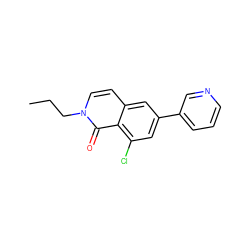 CCCn1ccc2cc(-c3cccnc3)cc(Cl)c2c1=O ZINC000066099082