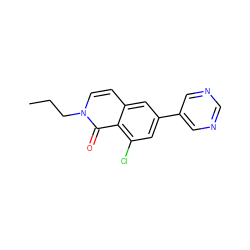 CCCn1ccc2cc(-c3cncnc3)cc(Cl)c2c1=O ZINC000066075837