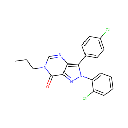 CCCn1cnc2c(-c3ccc(Cl)cc3)n(-c3ccccc3Cl)nc2c1=O ZINC000028569850