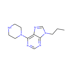 CCCn1cnc2c(N3CCNCC3)ncnc21 ZINC000045340271