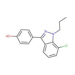 CCCn1nc(-c2ccc(O)cc2)c2cccc(Cl)c21 ZINC000013586341