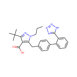 CCCn1nc(C(C)(C)C)c(C(=O)O)c1Cc1ccc(-c2ccccc2-c2nnn[nH]2)cc1 ZINC000003826155