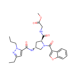 CCCn1nc(CC)cc1C(=O)N[C@@H]1C[C@@H](C(=O)NCC(=O)OC)N(C(=O)c2coc3ccccc23)C1 ZINC000103239495