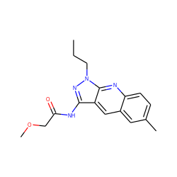 CCCn1nc(NC(=O)COC)c2cc3cc(C)ccc3nc21 ZINC000002450683