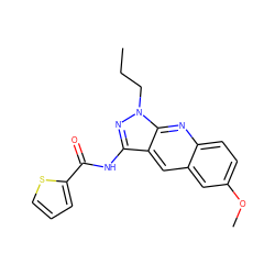 CCCn1nc(NC(=O)c2cccs2)c2cc3cc(OC)ccc3nc21 ZINC000017198428