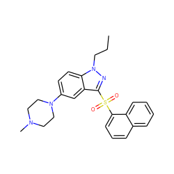 CCCn1nc(S(=O)(=O)c2cccc3ccccc23)c2cc(N3CCN(C)CC3)ccc21 ZINC000064453868