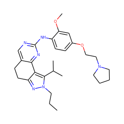 CCCn1nc2c(c1C(C)C)-c1nc(Nc3ccc(OCCN4CCCC4)cc3OC)ncc1CC2 ZINC000169702508