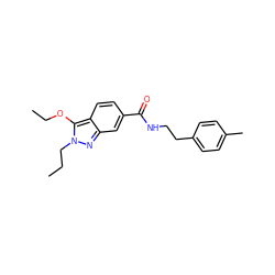 CCCn1nc2cc(C(=O)NCCc3ccc(C)cc3)ccc2c1OCC ZINC000008762958