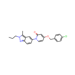 CCCn1nc2ccc(-n3ccc(OCc4ccc(Cl)cc4)cc3=O)cc2c1C ZINC000653717489