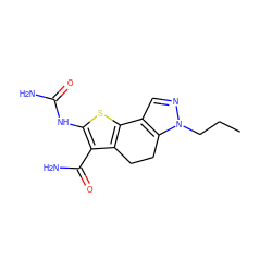 CCCn1ncc2c1CCc1c-2sc(NC(N)=O)c1C(N)=O ZINC000066074582