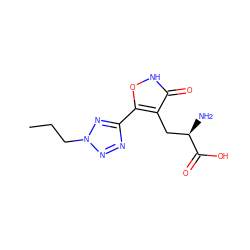 CCCn1nnc(-c2o[nH]c(=O)c2C[C@@H](N)C(=O)O)n1 ZINC000013643791