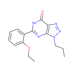 CCCn1nnc2c(=O)[nH]c(-c3ccccc3OCC)nc21 ZINC000028349207