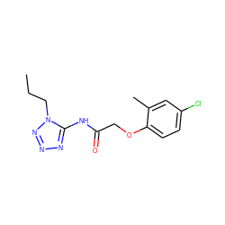 CCCn1nnnc1NC(=O)COc1ccc(Cl)cc1C ZINC000002592664