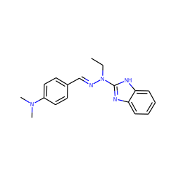 CCN(/N=C/c1ccc(N(C)C)cc1)c1nc2ccccc2[nH]1 ZINC000005072400