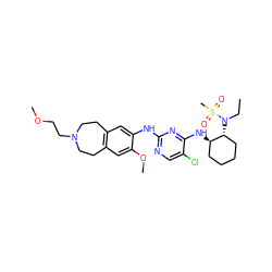 CCN([C@@H]1CCCC[C@H]1Nc1nc(Nc2cc3c(cc2OC)CCN(CCOC)CC3)ncc1Cl)S(C)(=O)=O ZINC000072175584