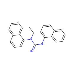 CCN(C(=N)Nc1cccc2ccccc12)c1cccc2ccccc12 ZINC000013733790