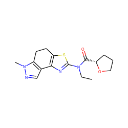 CCN(C(=O)[C@@H]1CCCO1)c1nc2c(s1)CCc1c-2cnn1C ZINC000012146169