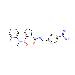 CCN(C(=O)C1=CCC[C@@H]1C(=O)NCc1ccc(C(=N)N)cc1)c1ccccc1C ZINC000013493903