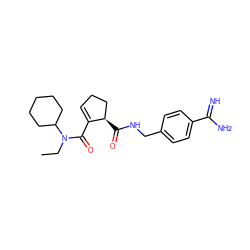 CCN(C(=O)C1=CCC[C@H]1C(=O)NCc1ccc(C(=N)N)cc1)C1CCCCC1 ZINC000013807997