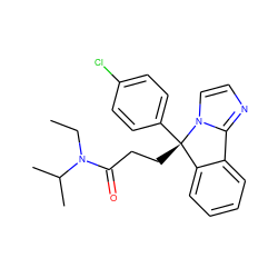 CCN(C(=O)CC[C@]1(c2ccc(Cl)cc2)c2ccccc2-c2nccn21)C(C)C ZINC000072109029