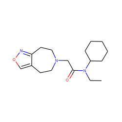 CCN(C(=O)CN1CCc2conc2CC1)C1CCCCC1 ZINC000049067950