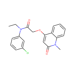 CCN(C(=O)COc1cc(=O)n(C)c2ccccc12)c1cccc(Cl)c1 ZINC000004100739