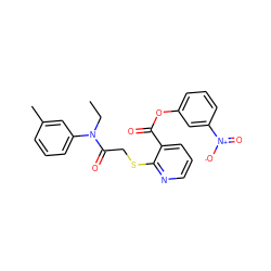 CCN(C(=O)CSc1ncccc1C(=O)Oc1cccc([N+](=O)[O-])c1)c1cccc(C)c1 ZINC000008683031