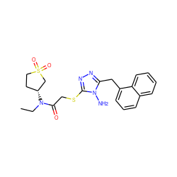 CCN(C(=O)CSc1nnc(Cc2cccc3ccccc23)n1N)[C@@H]1CCS(=O)(=O)C1 ZINC000008686390