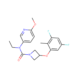 CCN(C(=O)N1CC(Oc2cc(F)cc(F)c2C)C1)c1ccc(OC)nc1 ZINC000049114196